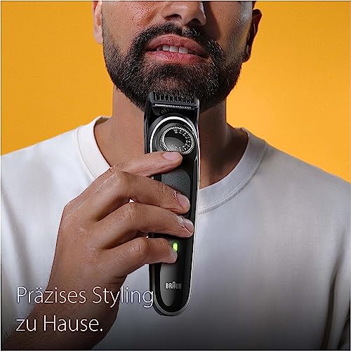 Braun Barttrimmer, Trimmer Herren, mit ultrascharfer Klinge, 40 Längeneinstellungen, wiederaufladbar mit 80 Min. kabelloser Laufzeit, Geschenk Mann, BT3440