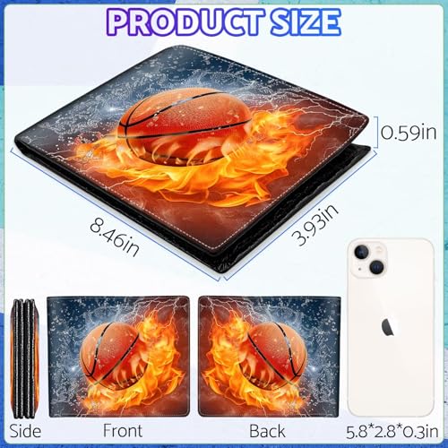 Image of Boys Wallet for Kids, Cool Kids Wallet for Boys Ages 8-10 9-12 11-15, Funny Basketball Leather Bifold Rfid Blocking, Coin Pocket Id Window for Teen Men Youth Guys Birthday Christmas Gifts