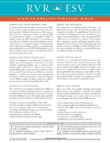 Esv Spanish/English Parallel Bible (La Santa Biblia Rvr / The Holy Bible Esv) (English And Spanish Edition) #TOP1