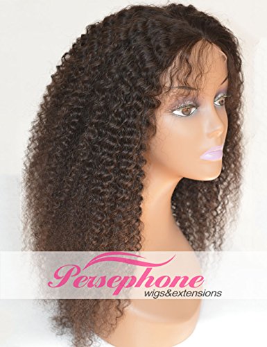 Brazilian Kinky Curly Full Lace Human Hair Wigs For African American Women With Baby Hair Best Remy Hair Replacement Full Wig 130% Density 12 inches Natural Color