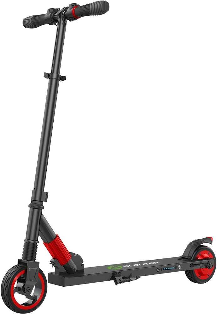 MEGAWHEELS Electric Scooter, 8 Miles Long-Range Battery, Up to 14 MPH, 5.5 Inch Shock Absorbing Rear Tire, Portable and Folding Design, Ultra-Lightweight Kick Scooter for Kids