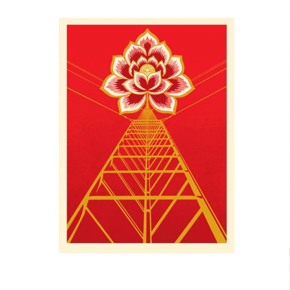 LHHJF LJHFA Shepard Fairey Poster Flower of Peace Street Art Canvas Painting Vintage Wall Art Shepard Fairey Prints Home Decor Pictures 40x60cmx1 No Frame