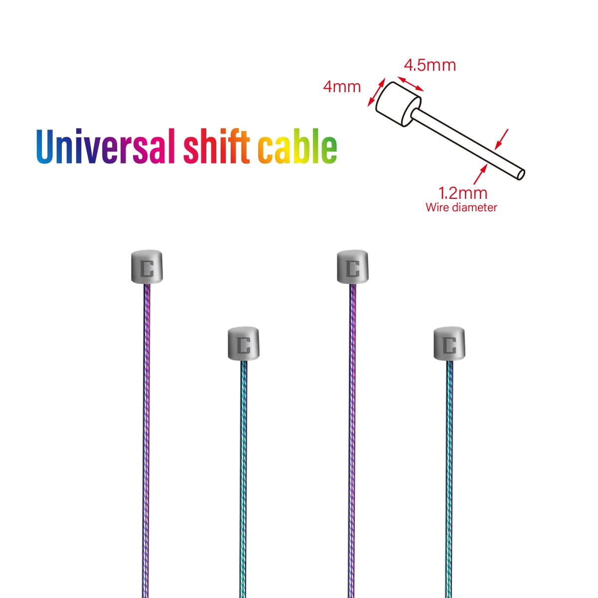 CNCLOL Pro Slick Polished MTB Gear Cable for Shimano/SRAM,Bike Gear Cable 1.2X 3500mm for Mountain Bike/Road Bike,Rainbow,1pc - Image 4
