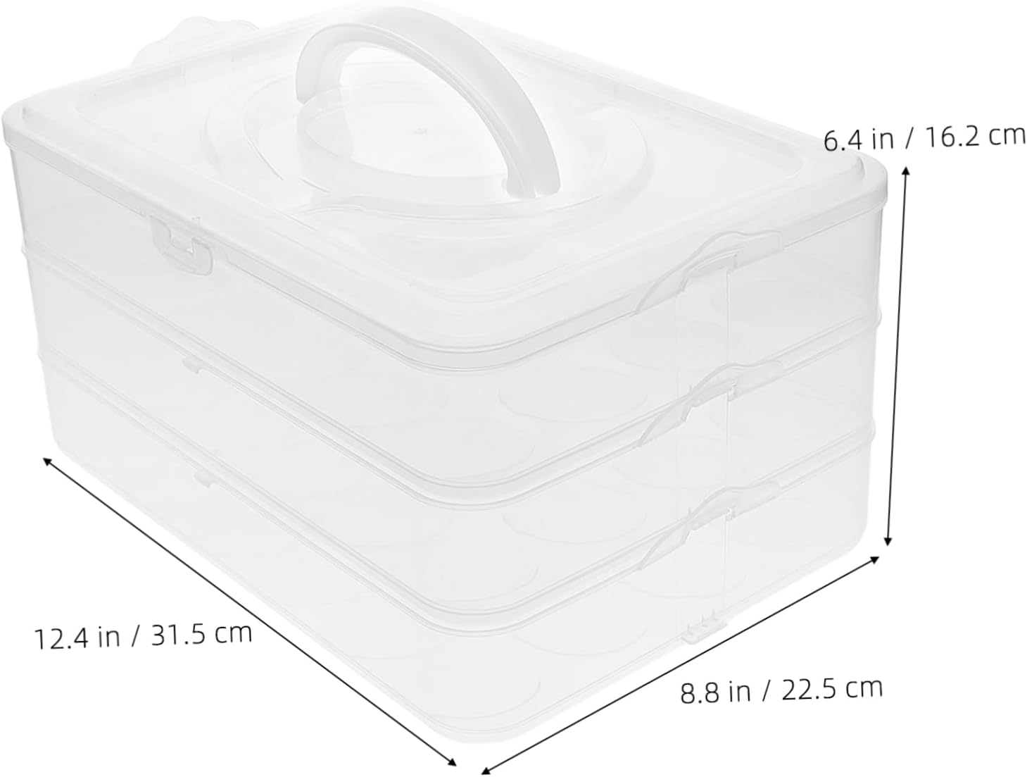 Zerodeko Portable Holder Lid for Eggs Stackable Tray for Refrigerator for Holidays Parties and Kitchen Storage Design Handle