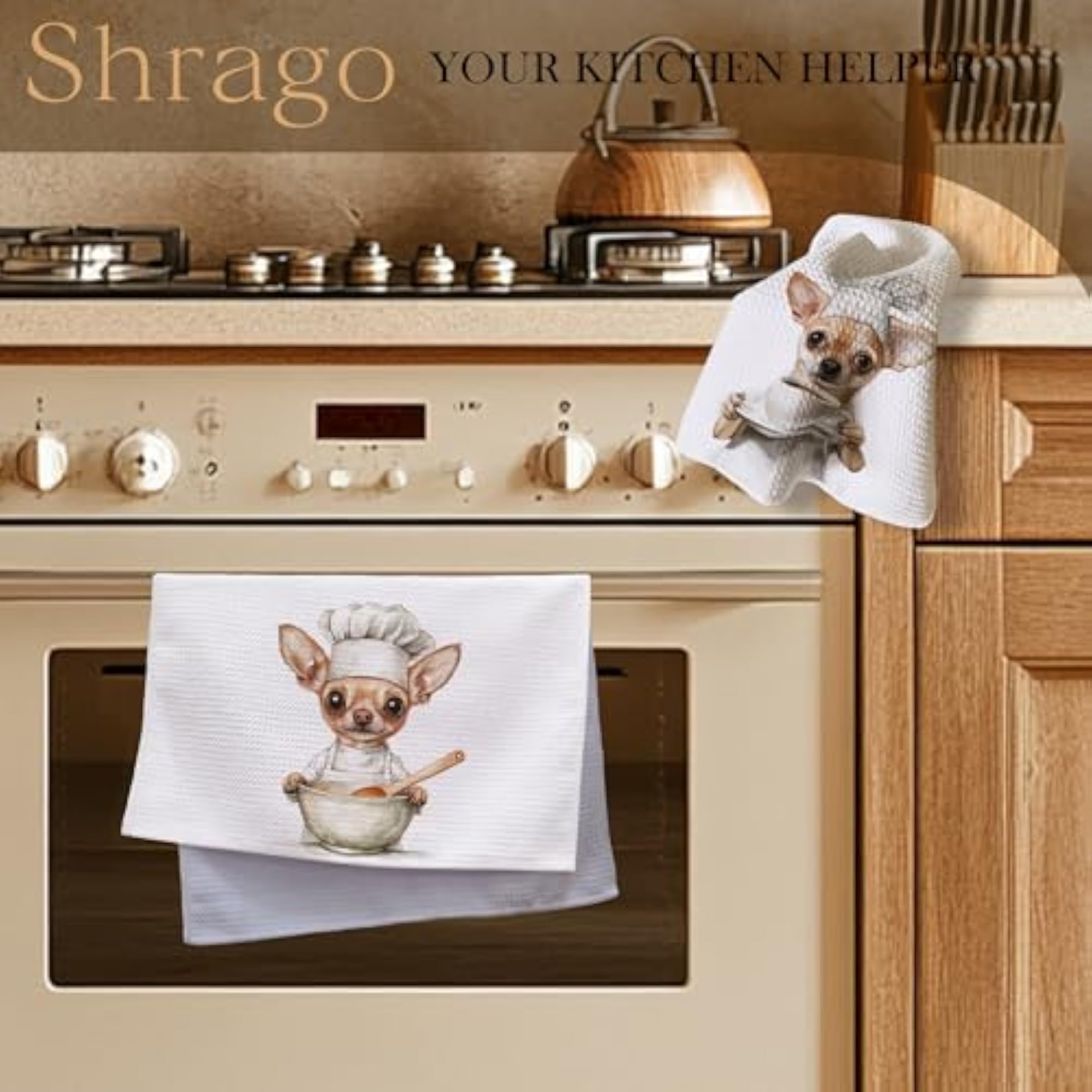 Funny Chef Chihuahua Kitchen Towels, Gifts