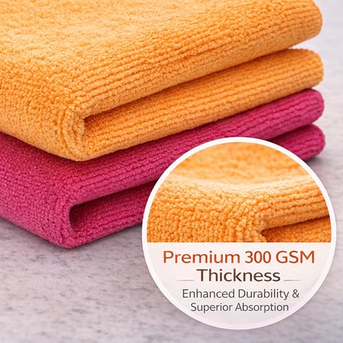 Image of Cutting EDGE 300 GSM Car Microfiber Cloth, Multicolor, 40x40 cm (Set of 2) | Material: Microfiber, 300 GSM, Medium Size, Ideal for Car, Bike, Glass & Dashboard Cleaning, Soft, Lint-Free & Scratch-Free