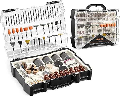 Rotary Tool Accessories Kit, AboLife 365 Pieces Multi-Purpose Accessory Set, 1/8"(3.2mm) Diameter Shanks Universal Fitment for Cutting, Grinding, Polishing, Drilling and Engraving, Accessory Kit