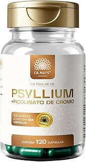 Psyllium em Cápsulas + Piccolinato de Chromo em cápsulas Premium Ca.nuts - Suplemento alimentar, Regulador intestinal (1 caixa - Para 30 dias (120 Cápsulas))