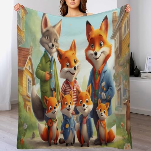 Manta polar de zorro para cama y sofá microfibra mullida de 180x200cm 2
