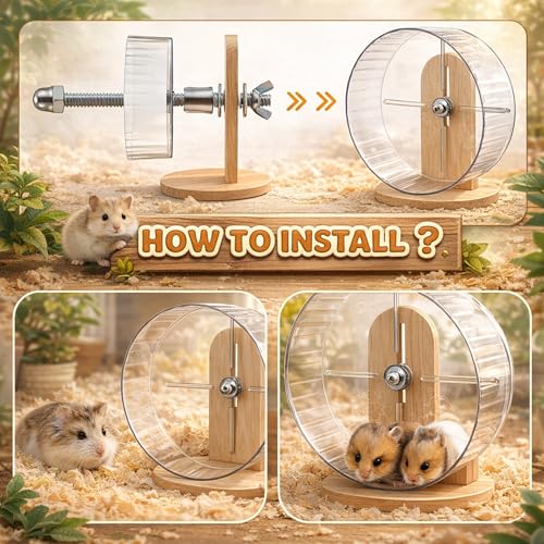 23 PCS Hamster Toys & Accessories Set – Wooden Maze House, Silent Exercise Wheel, 17 Pcs Chew Toys, Water Bottle & Hamster Fitness Toy for Hamsters, Rats & Small Animal Cage Accessories (Green) - Thumbnail 5