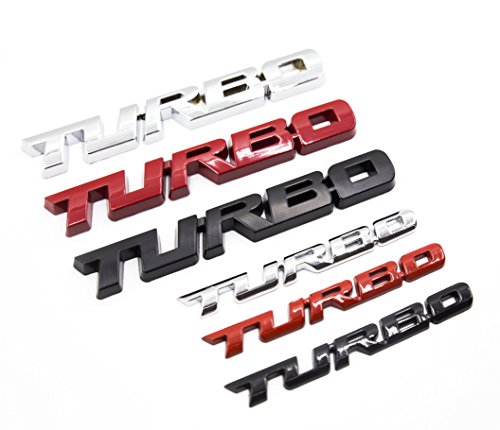Lightkorea 2Pcs Small And Big Metal Turbo Emblem Side Fender Trunk Emblem Vehicle Car Motorcycle Badge Decals (Chrome Silver) #TOP6