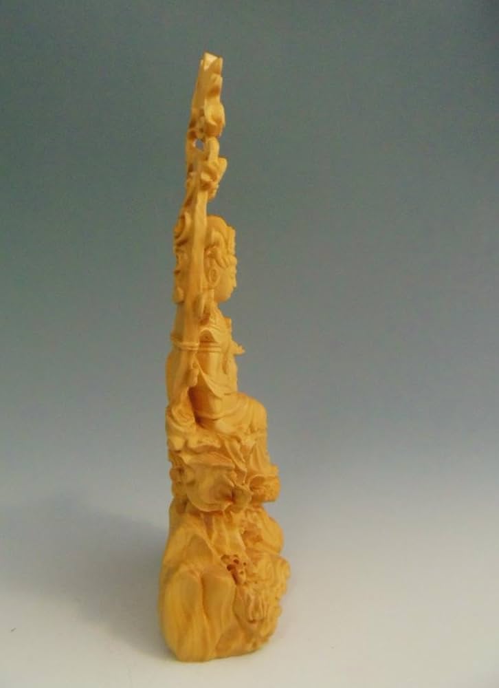 お値打ち価格! 木彫 三日月観音菩薩像 観音様 柘植 Amazon.co.jp: お値打ち価格! 木彫 三日月観音菩薩像 観音様