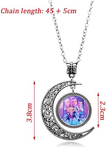 Store KPop Demon Necklace, Moon Pendant Necklace Cosplay Christmas Party Costume Accessories for Fans, Women, Girls