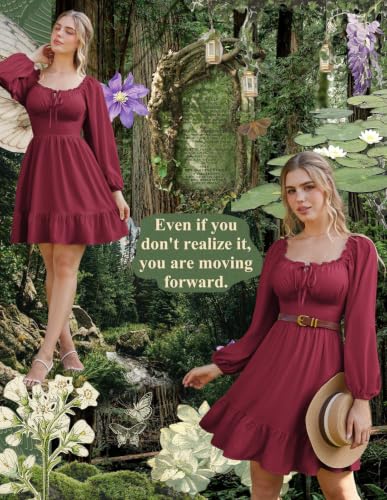 Image of Scarlet Darkness Women's Renaissance Off Shoulder Corset Mini Dress | Puff Sleeve, Lace-Up Front, Smocked, Flowy Fairy, Medieval, Peasant, Cottagecore, for Ren Faire, Pirate, Party, Daily