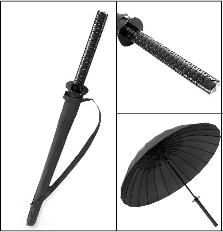 XIEHEMAO Paraguas samurái con mango largo, paraguas espada creativo, diseño de espada samurái, viajes al aire libre, sol y lluvia, a prueba de viento, impermeable — view 3