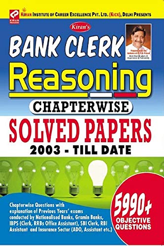 Kiran S Bank Clerk Reasoning Chapterwise Solved Papers 2003 - Till Date English - 2389