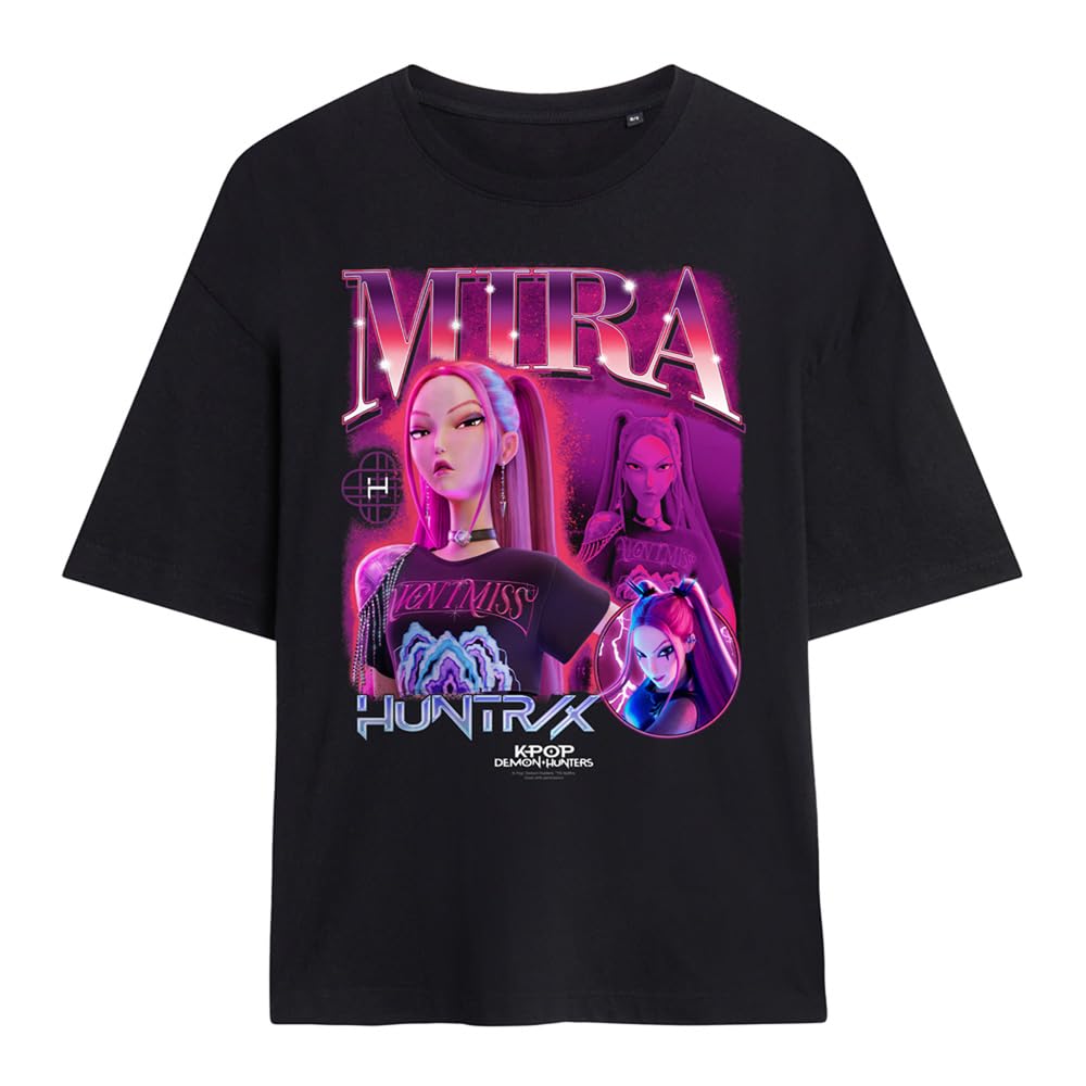 Netflix Women's Kpop Demon Hunters Oversized Tee - Black - L