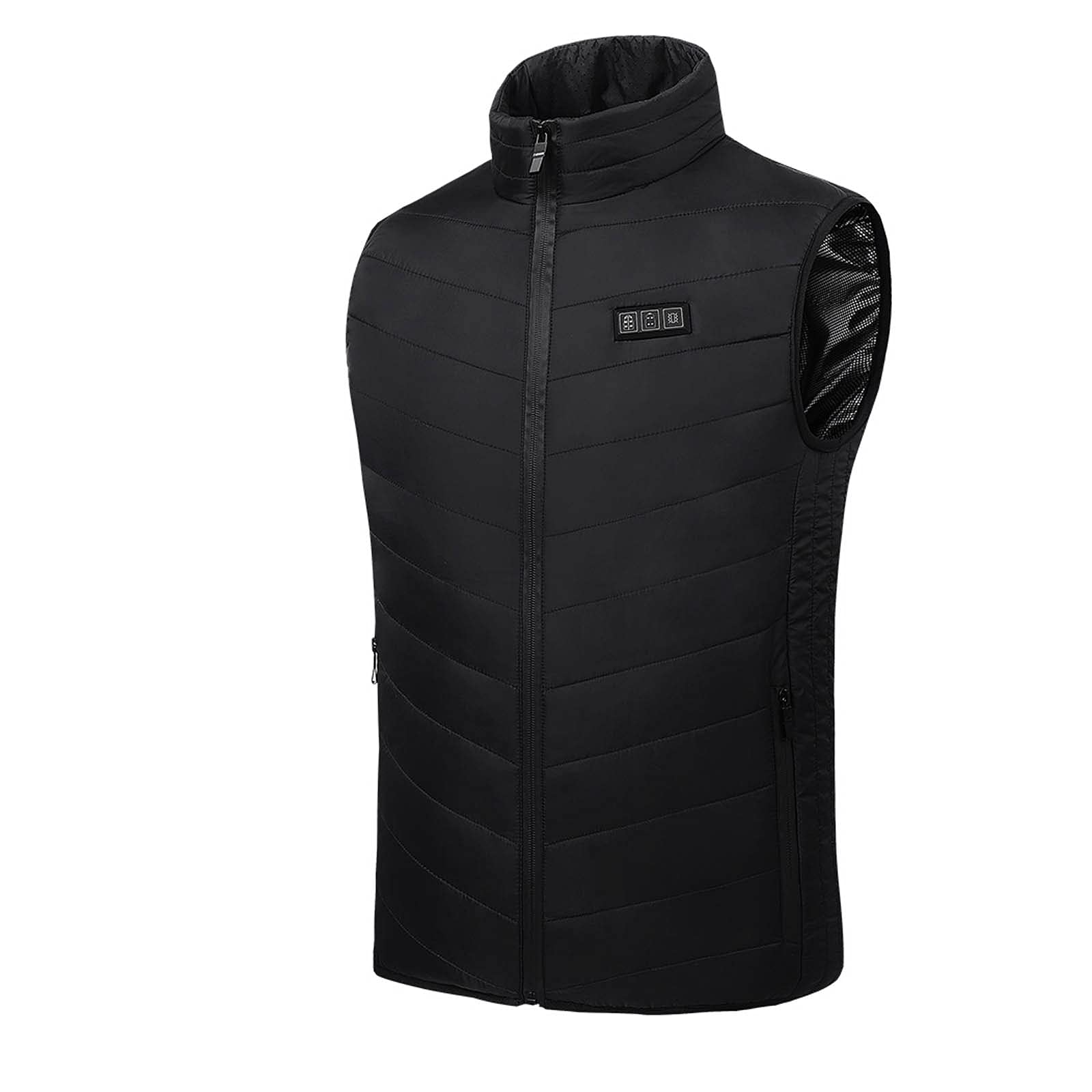 Genérico Chaleco acolchado grueso para hombre, cálido, sólido, de algodón calentado, con bolsillo, chaqueta, chaleco, abrigo, abrigos y chaquetas de invierno para hombre