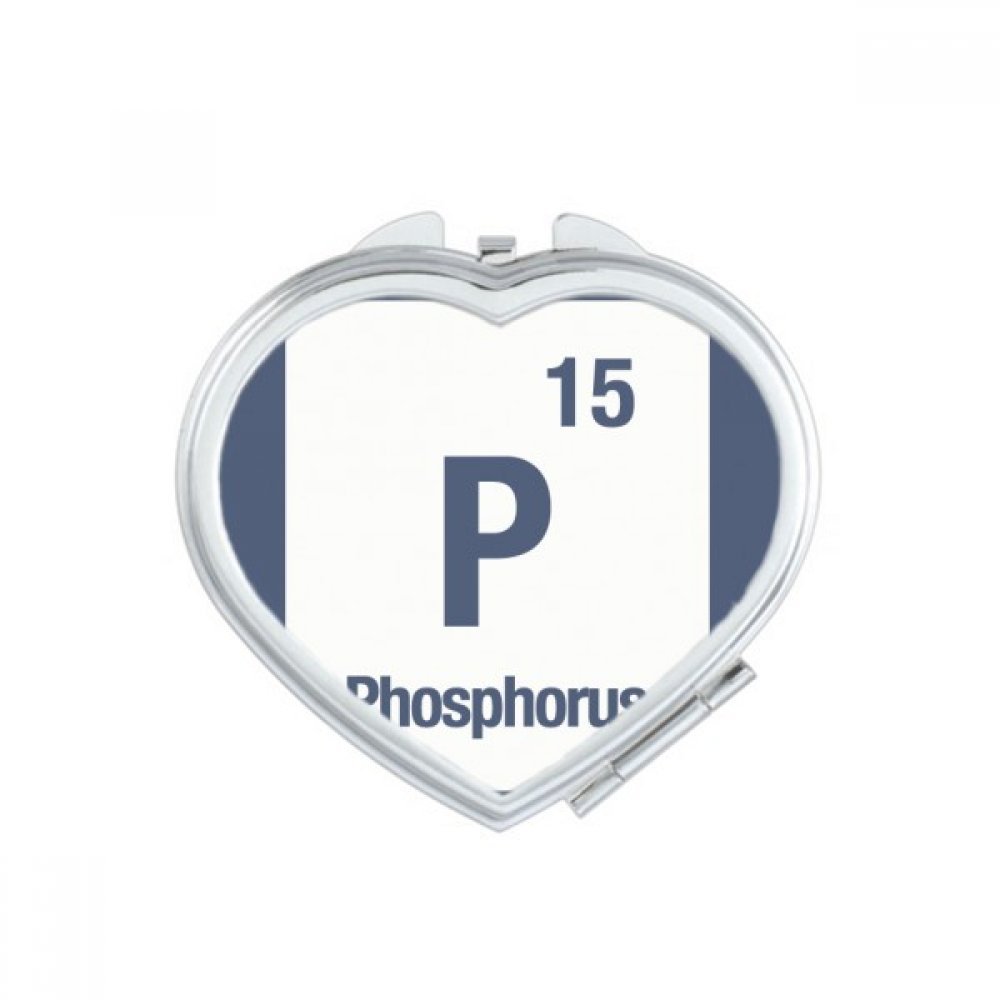 Miroir de poche cœur P phosphore maquillage compact portable pour retouches sac à main