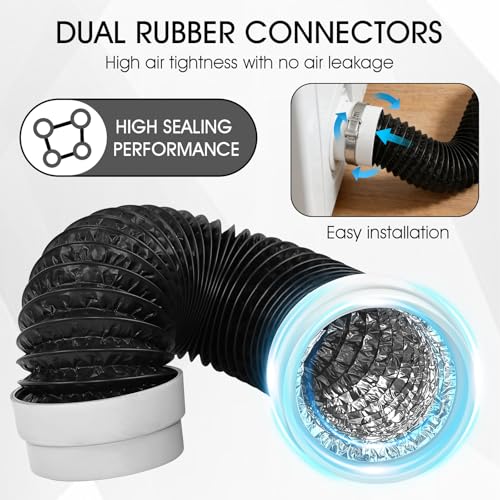 4'' 3.3Feet Dryer Vent Hose, Heavy Duty Flexible Dryer Exhaust Duct Tube by Quadafy - Used condition - Image 3