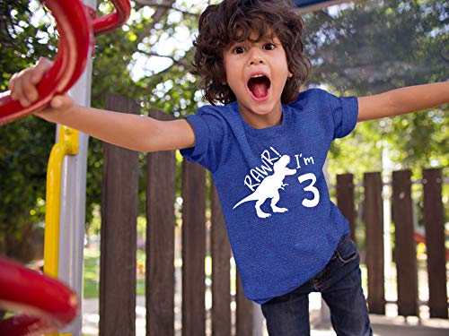 rawr im 3 Dinosaur 3rd Birthday Shirt boy Roar Three Year Old Dino Tshirt rex3