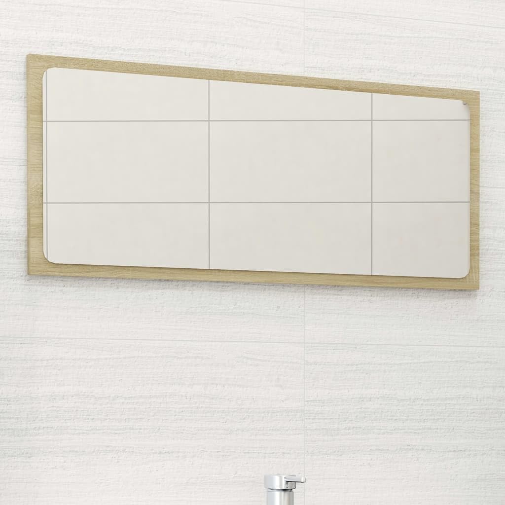 Hothingwell Badspiegel Eiche, Sonoma, 80 x 1,5 x 37 cm, Spanplatte | Leicht zu reinigen mit einem feuchten Tuch, langlebig und stabil, moderner Stil