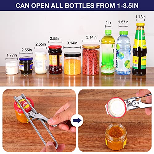 2Pcs Adjustable Multifunctional Stainless Steel Can Opener, 2023 New Stainless Steel Can Opener Bottle Jar Lid Gripper Household Kitchen Tool, Manual Jar Bottle Opener Kitchen Accessories #TOP3