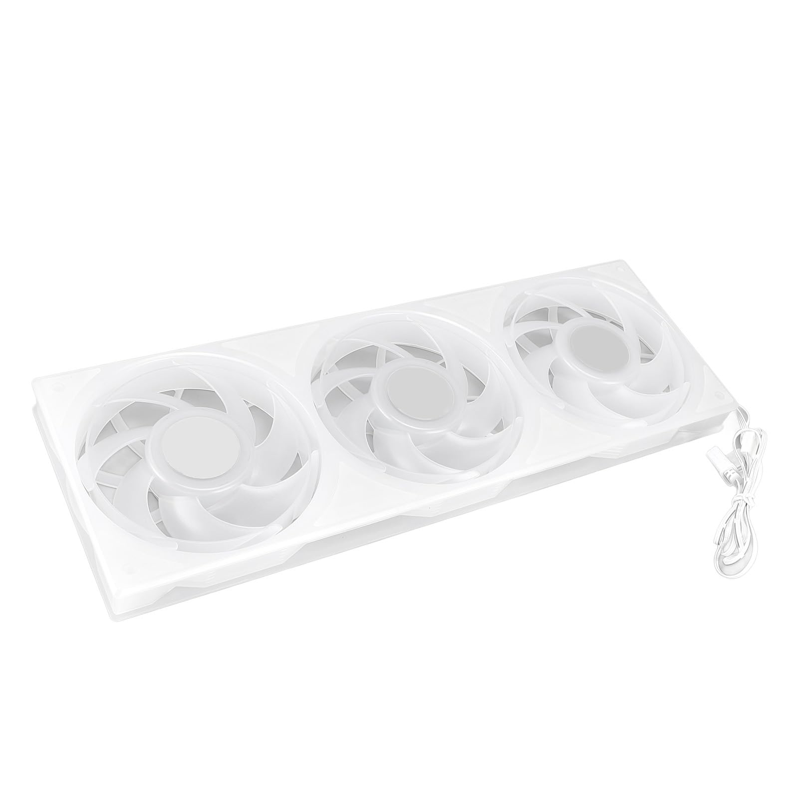 Pongnas Wentylator Obudowy 360 Mm 3 Cale RGB do Komputera PC, Cichy 4-pinowy Wentylator PWM 2200 Obr./min z 7 łopatkami, Ulepszone Rozwiązanie Chłodzące (WHITE)