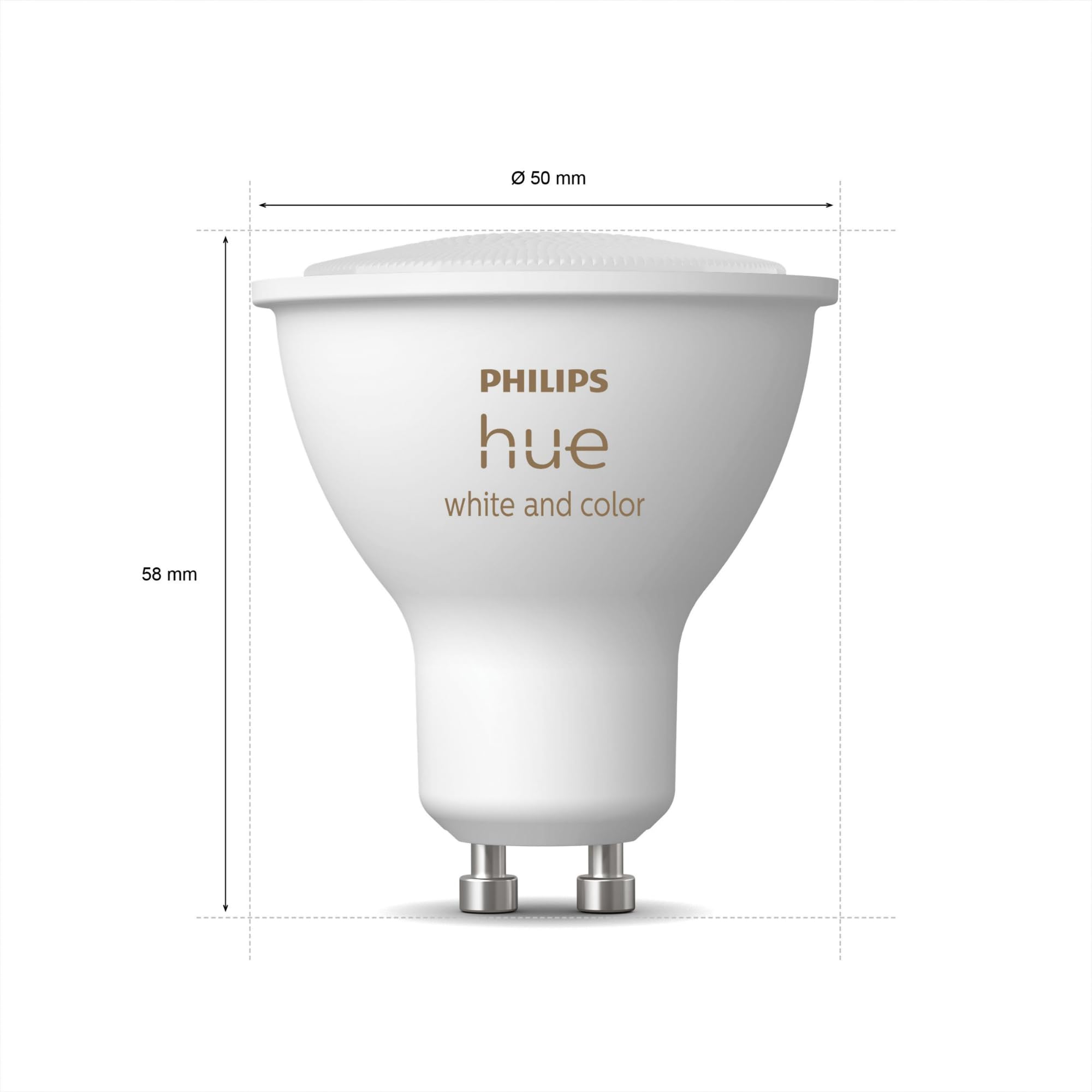 Philips Hue Vorteilspaket - GU10 - mit 4 Spots - Weißes und Farbiges Licht - inkl. 1 Hue Dimmschalter - Hue White and Color Ambiance