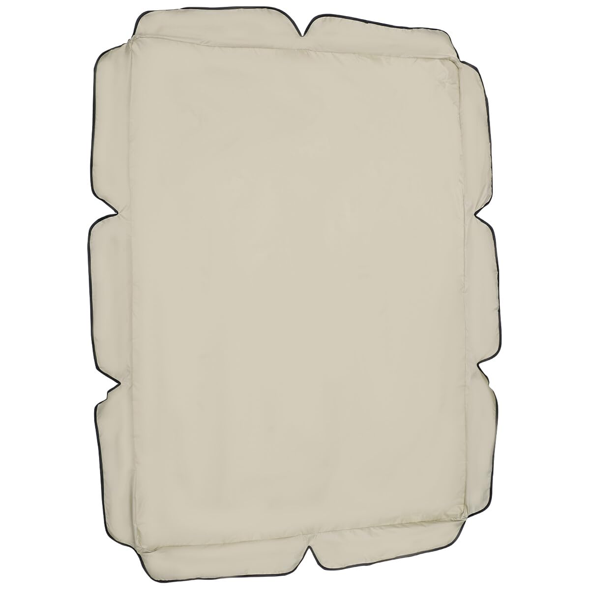 Elegante cubierta de tafetán beige con borde festoneado para columpio