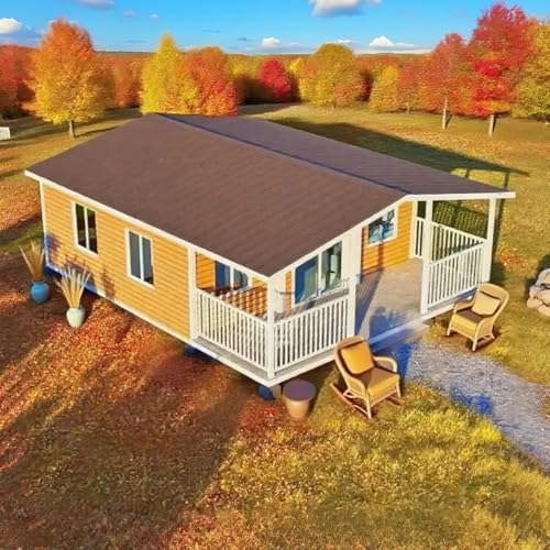 20FT Prefab Tiny House to Live in for Adults, Foldable Expandable 2 Bedroom Container House with 1 Full Equipped Kitchen & Bathroom, Prefab Tiny Home for Sale, Mobile Modular Home for Off Grid Living