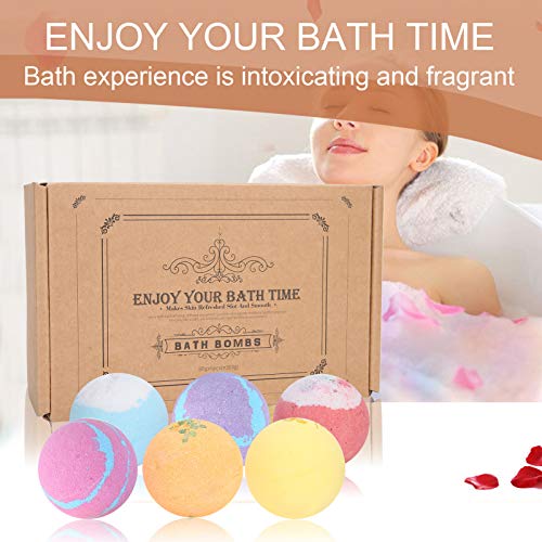 Badbommen Cadeauset 6 stuks, Lichaam Bevochtig Bruisend Bubbelbad Bommen Biologische Natuurlijke Essentiële Oliën… - Image 4