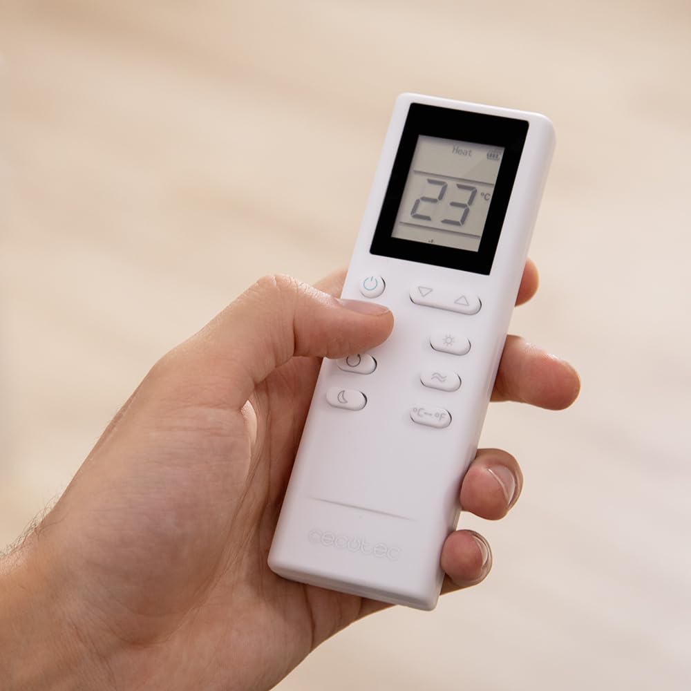 Cecotec Aire Acondicionado Portátil con Mando a Distancia y Bomba de Calor ForceClima 12600 Heating. 12000 BTU, Pantalla LED, 5 Modos, Deshumidificación, Cobertura 26-28m2