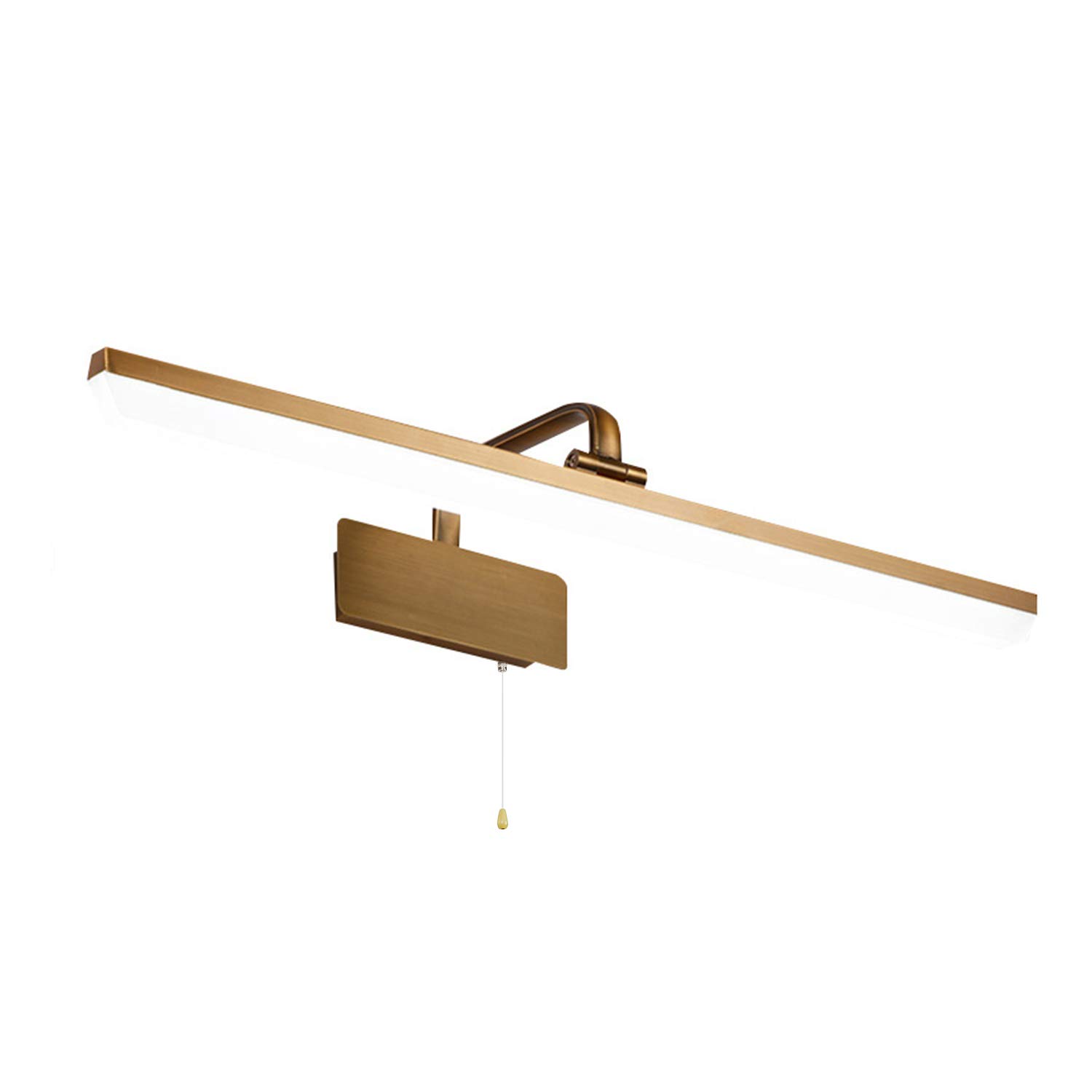 ACMHNC LED Retro Spiegelleuchte Badezimmer Mit Schalter, Braune Bronze Badlampe Vintage Spiegellampe Bad Mit Einstellbar Lampenschirm, Wandleuchte Innen IP44,4000K Schminklicht Schminktisch,51cm/10w