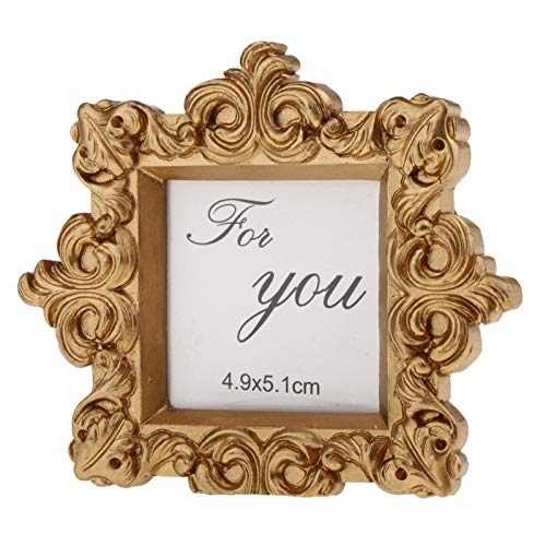 Cadre Photo Rustique Vintage européen sculpté Gold Crown Photo Cadre Photo Accueil Résine Cadeau Cadeau Nordic Mariage Décoration Ameublement 9 x 10cm Cadres Photo numériques Cover