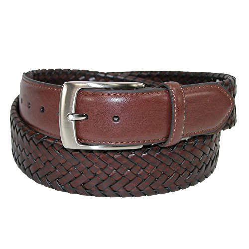 Danbury Men's Leather Braided Belt Big Tan 46