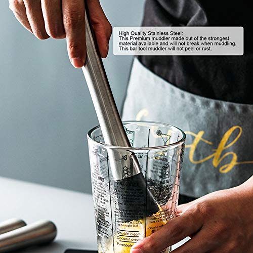 Drankblender,Roestvrijstalen Stamper Cocktail Muddler,Duurzame Ice Muddler Praktische Hamer Blender,Spiegel Oppervlak… - Afbeelding 6