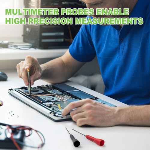 Image of 2 Pack 2mm Multimeter Needle Probes, 600V /10A Non-Destructive Test Probes, Back Probe Pins for Fluke Leads, Extended Wire Piercing Volt Meter Test Leads