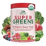 Country Farms Organic Super Greens Berry Flavor, 50 Organic Super Foods, Packed with Fiber, USDA Organic Drink Mix, Fruits, Vegetables, Mushrooms & Probiotics, Supports Energy, 5g Fiber