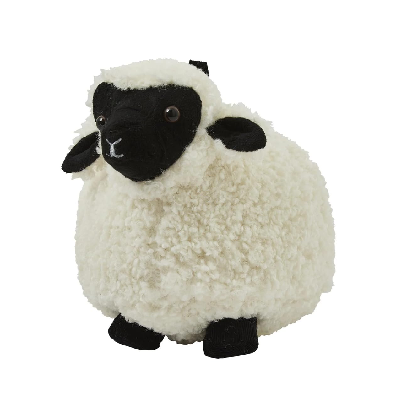Ulster Weavers Multicolor - Woolly Sheep Door Stop (22 X 18 X 15Cm) - 100% Cotton Fabric - Heavy Door Stop 1.6Kg - Animal Door Stop With Black Sheep - Fluffy Sheep Door Stopper In White & Black - Sheep Gifts