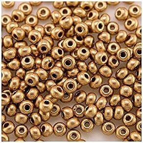 8.82oz Rocailles PRECIOSA Seed Beads 10/0 (Approx. 2.3 mm), Gold Dyed