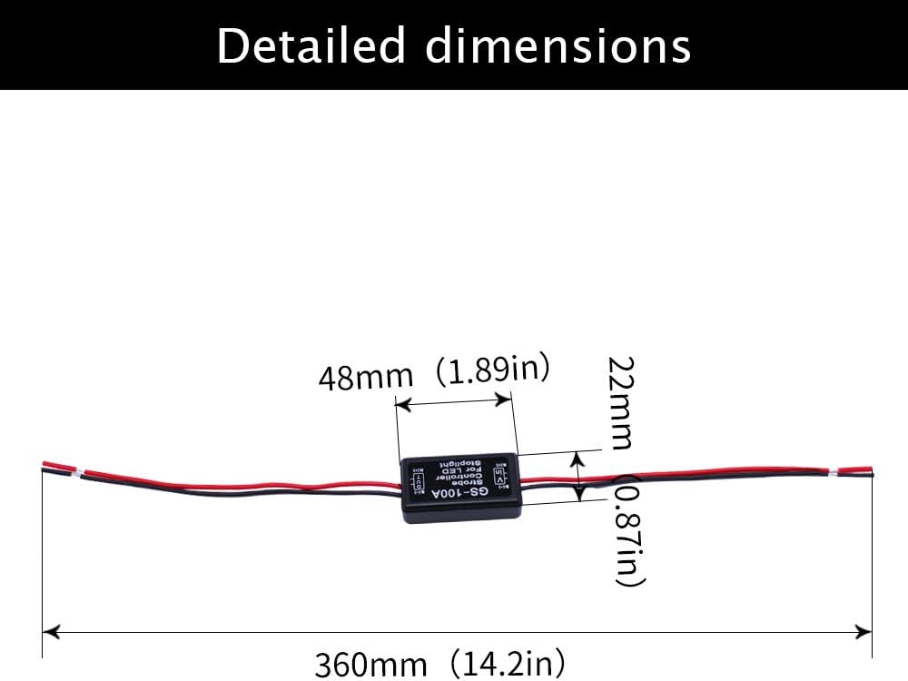 HUIQIAODS Flash Strobe Controller for LED Brake Light Tail Stop Light Auto Car 12-24V LED Brake Flasher Stop Light Strobe Flasher (GS-100A)