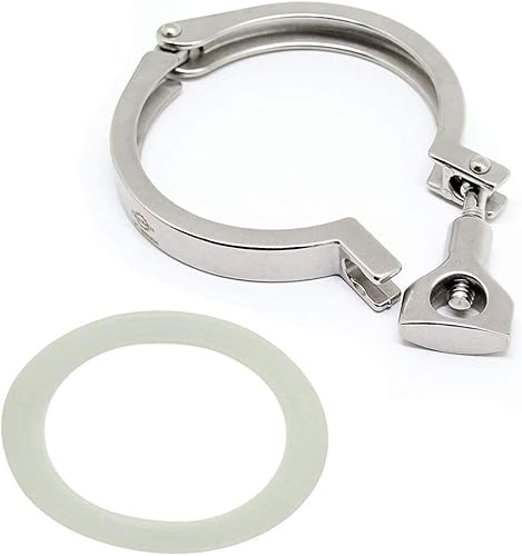 Vista 46 de QiiMii Abrazadera triple de acero inoxidable 304 de un solo pin resistente con tuerca de ala para virola TC 1.5 pulgadas con 1 junta de silicona