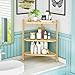 Wisuce 3 Tier Corner Shelf, 100% Real Bamboo Shower Corner Shelves Free Standing Shelf Storage Organizer for Bathroom Living Room Kitchen