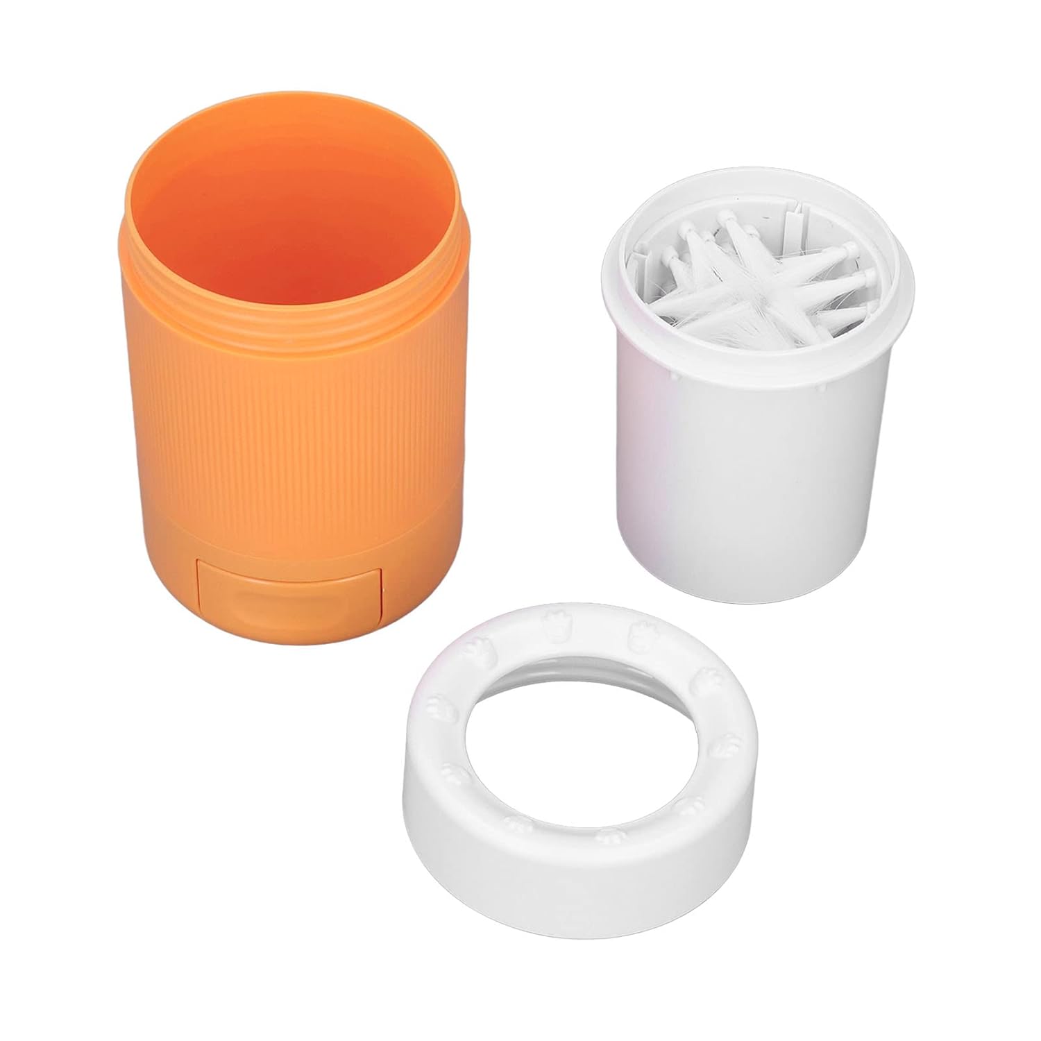 Dog Bath Shampoo Brush Dog Shampoo Brush - Pet Bath Massage Brush Dog Cleaner Semi Automatic Portable Dog Foot Washing Cup for Pets Cats and Dogs(Orange)
