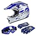 TCT-MT DOT Helmet Motocross+Goggles+Gloves Youth Kids Helmet Blue Flame Dirt Bike ATV Helmets Large