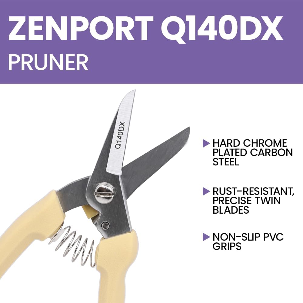 Zenport Q140DX-3PK of Pruners, Floral Bunch Cutter, Hoof Trimmer, Hard Chrome Plated, Multipurpose, 7-Inch, 3-Pack