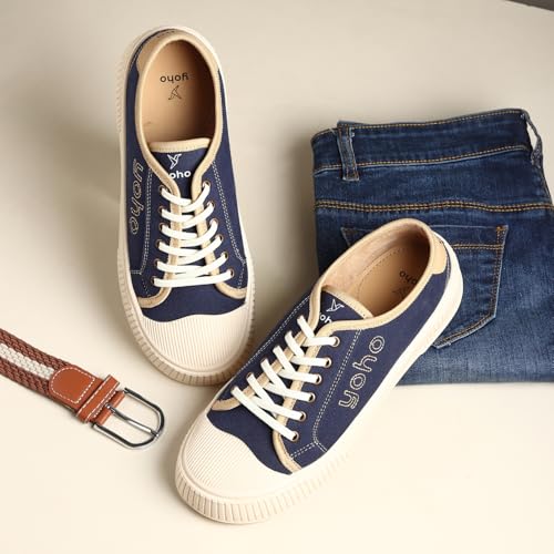 Image of YOHO Canvas CZ Sneakers for Women | Lightweight Casual Shoes | Everyday Comfort, Breathable Fit, Durable Grip Sole, Versatile Slip-On or Lace-Up Style, Trendy