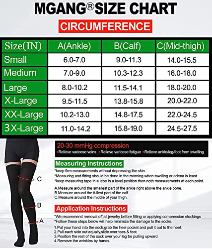 Thigh High Compression Stockings, Closed Toe, Pair, Firm Support 20-30Mmhg Gradient Compression Socks With Silicone Band, Unisex, Opaque, Best For Spider & Varicose Veins, Edema, Swelling, Black L #TOP5