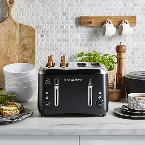 Russell Hobbs Addison 4 Slice Toaster, RHT514BLK, Dual